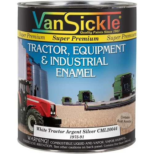 White Metallic Argent Silver Tractor Quart fits Paint White