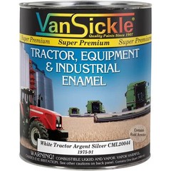 White Metallic Argent Silver Tractor Quart fits Paint White