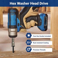 Heavy-Duty Black Timber Structural Wood Screw with Hex Socket #14 x 6 Extra Long