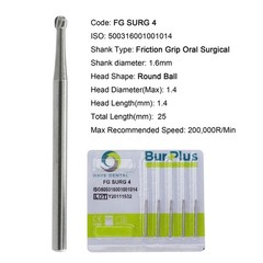 Wave Dental Carbide Burs 25mm Surgical Damond Burs Round Ball FG SURG 1 2 3 4 5