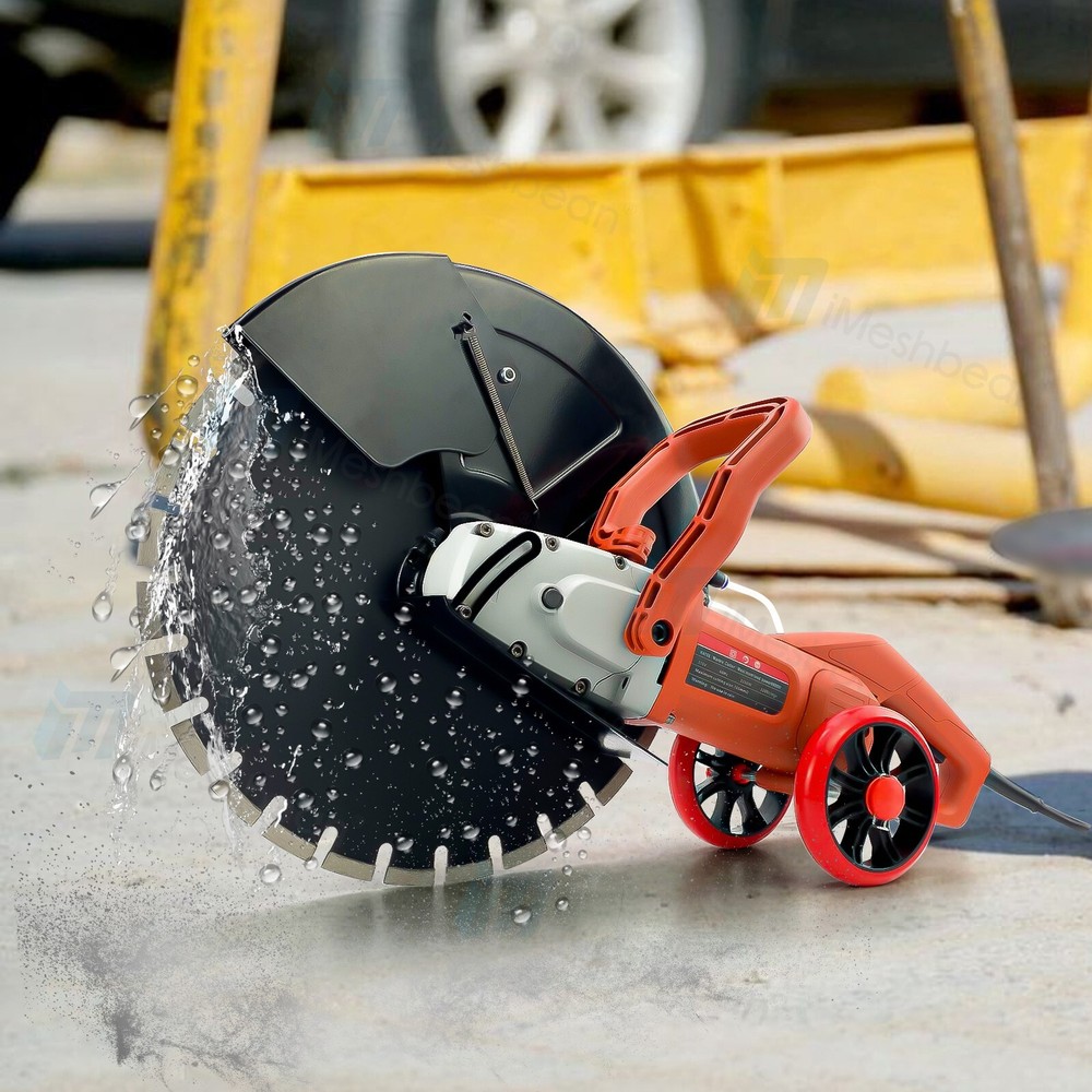 3200W Electric Power Disc Cutter Circular Demo Saw For Wet/Dry Concrete Guide Ro