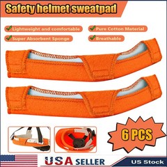 6PC Universal Safety Helmet Sweatband Washable Cotton Hard Hat Liner Accessories