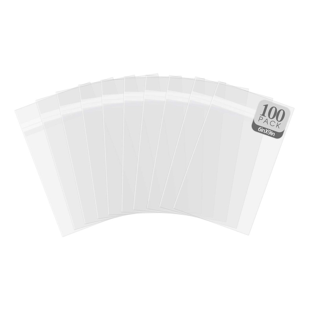 Golden State Art, 100 Pack Clear Bags for Mats, Pictures, 6 x 9,
