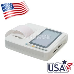 7” Touch Screen 3 Channel Electrocardiograph Device 12-Lead ECG EKG Machine