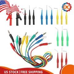 22Pcs Automotive Back Probe Kit Multimeter Test Leads Alligator Clips Wire Tool-