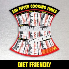 Air Fryer Magnetic Cheat Sheet – Large Print Easy to 11 x 8.5 inches, Red
