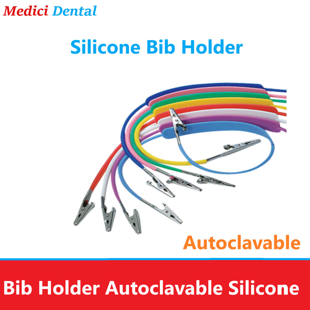 Dental Patient Bib Holder Autoclavable Silicone Bib Holder, Will not snag hair