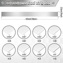 24 Pieces 304 Stainless Steel Strips 1″ Width X 12″ Length Shim Stock Assortment