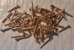 #4 X 1-1/2″ ROUND HEAD SLOTTED BRASS WOOD SCREWS SELECT QTY