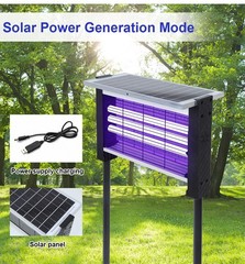 Solar Bug Zapper Outdoor 4500V Mosquito Killer Powered USB Rechargeable IPX5 New