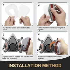 6200 Half Face 16 IN 1 Gas Mask Chemical Vapor Paint Spray Respirator + Filter