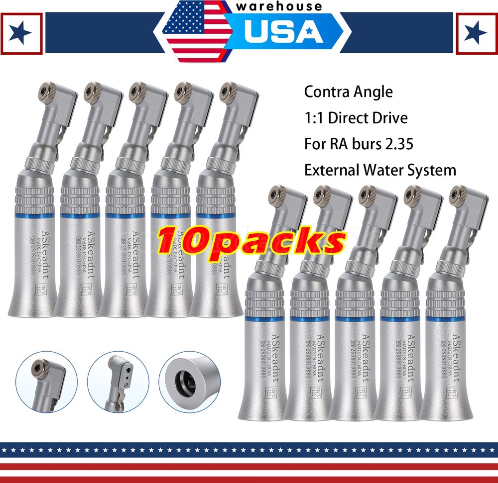 10 * NSK Style Dental Low Slow Speed Contra Angle Handpiece Latch E-type AS