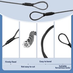 3.3mm (1/8 Inch) Outdoor Travel Security Cable-3/4/6/10/15/20/30ft Luggage Lock