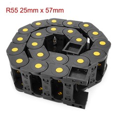 R55 25mmx57mmx1M Plastic Open Type Cable Wire Carrier Drag Chain for CNC Black