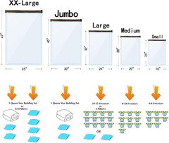 Vacuum Storage Bags Jumbo (12 x Jumbo),Plastic Packaging 12 Jumbo, silver