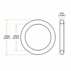 4pcs 24x2mm Size Mechanical Rubber O-Ring Oil Seal Seals Black