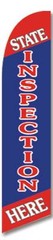State Inspection Red Blue Swooper Flag Advertising Sign 2.5’ Wide Banner Only