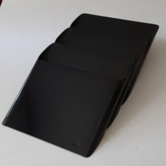 Vintage Modern Eldon II Black Plastic Wall Mount File Organizer 3 Tier Retro