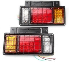 12V Led Tail Lights W/iron Net Protection For Isuzu Elf N, F Series Npr Npr-hd N