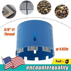 102mm/4.02in Diamond Core Drill Drilling Bit 5/8-11 Thread Diamond Drilling Bit
