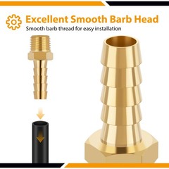 4pcs Brass Hose Barb Fittings 5/16″ Hose Barb to 1/4 NPT Male Thread Air Hose…