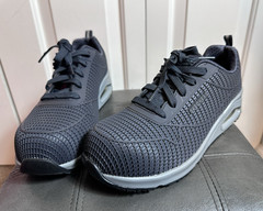 Womens Skechers UNO SR Work Gray 8.5 Composite Safety Toe Memory Foam Sneaker