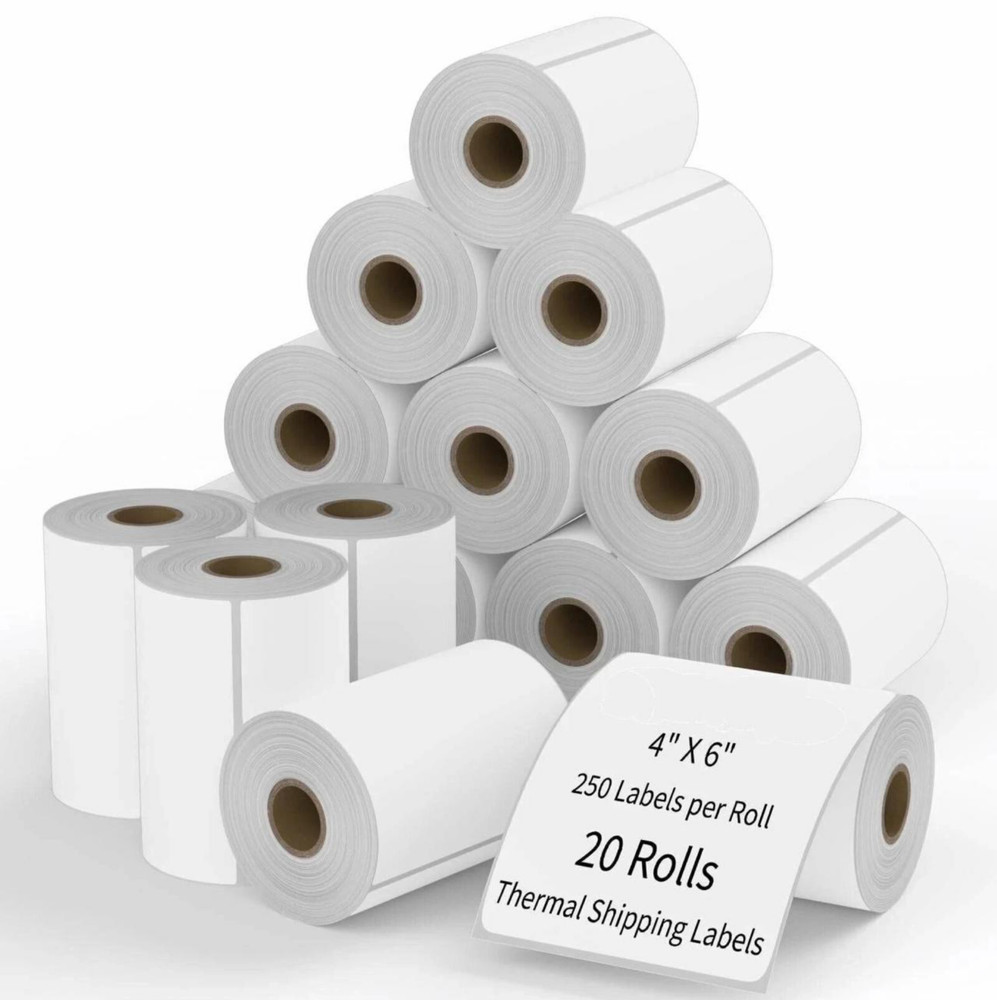 20 Rolls label 4×6 Direct Thermal Shipping 5000 labels Zebra Eltron ZP450 2844.
