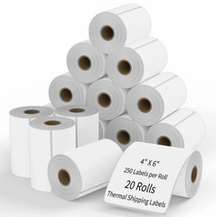20 Rolls label 4×6 Direct Thermal Shipping 5000 labels Zebra Eltron ZP450 2844.