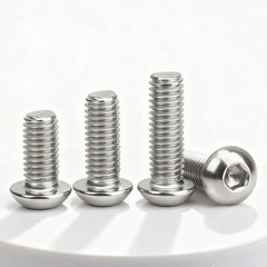 1/4-20X1/2 Button Head Socket Cap Screws, 304 Stainless 1/4-20X1/2, Silver