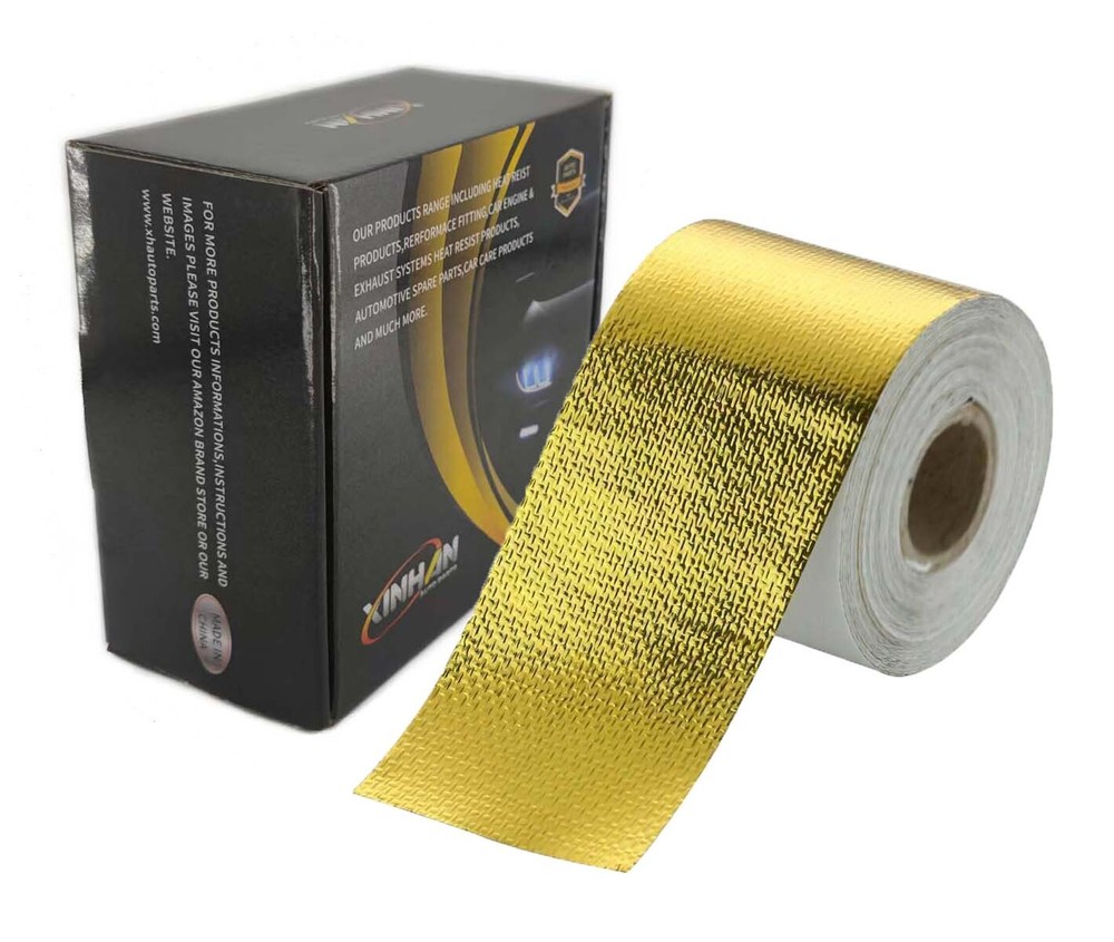 15FT – 50FT Gold Intake Heat Reflective Tape Wrap Self Adhesive High Temperature