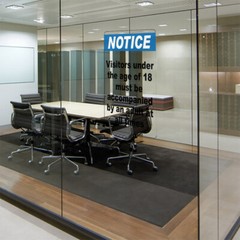 Vertical Vinyl Stickers Notice Visitors Under 18 Must Be Accompanied by An Adult