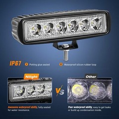 2pcs 27W LED Work Lights Flood Beam Universal fit Tractor Suv Atv Rectangle