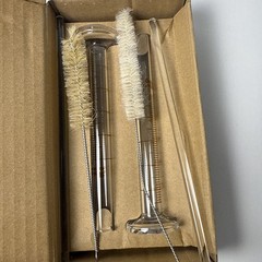 Glass Graduated Cylinder Set w/ Cleaning Brushes 10mL & Small Size Open Box