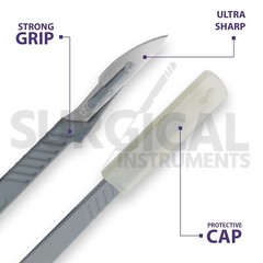 10 Disposable Scalpel # 23 Sterile Plastic Handle Taxidermy & Dissections Hi-Q