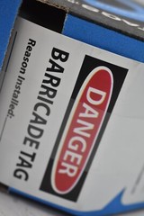 Accuform 100 Danger Barricade Tags Tear & Water Resistant PF Cardstock TAR128