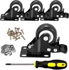 Durable 2 Inch Heavy Duty Caster Wheels – Locking and Easy to Install, Set of 4