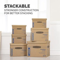 20 Pack Clear Moving Boxes Small with Lift Off Lid and Reinforced Handles