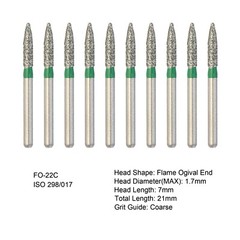 Dental Burs Diamond FG High Speed Round End Taper Ball Football Cylind