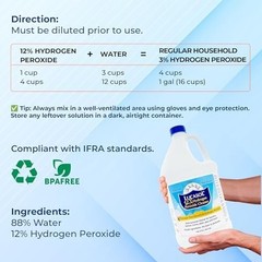 Lucasol Food Grade Hydrogen Peroxide 12% Percent – 1 Gallon (128 Fl Oz)