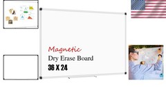 36 X 24 inches Magnetic Dry Erase Board with Aluminum Frame, Whiteboard