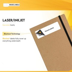 50 Sheets 200 Labels BLACKOUT 3.5 x 5 FAST PEEL White Address Shipping 4UP