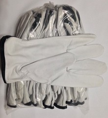 12 Pair Pack, Goat Skin Grain Leather Drivers, work safety gloves (PPE), Size L