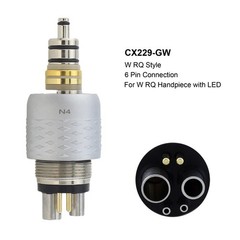 COXO Dental Fiber Optic Handpiece LED High Speed Turbine CX207-GW W&H RQ Coupler