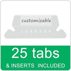 25 Pack Black Hanging File Folders Letter Size 8.5 x 11 in with Tabs and Inserts