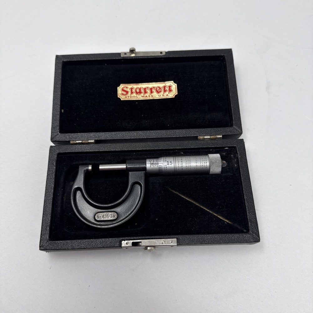 Vintage The L.S Starrett Co. Micrometer No. 436 with Original Case