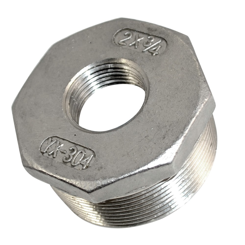 NPT 2″ male to 3/4″ female HEX Reducing bush adapter Pipe Fitting Stainless 304