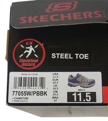 Skechers Mens 11.5 Wide Cankton Steel Toe Construction Memory Foam Work Shoes