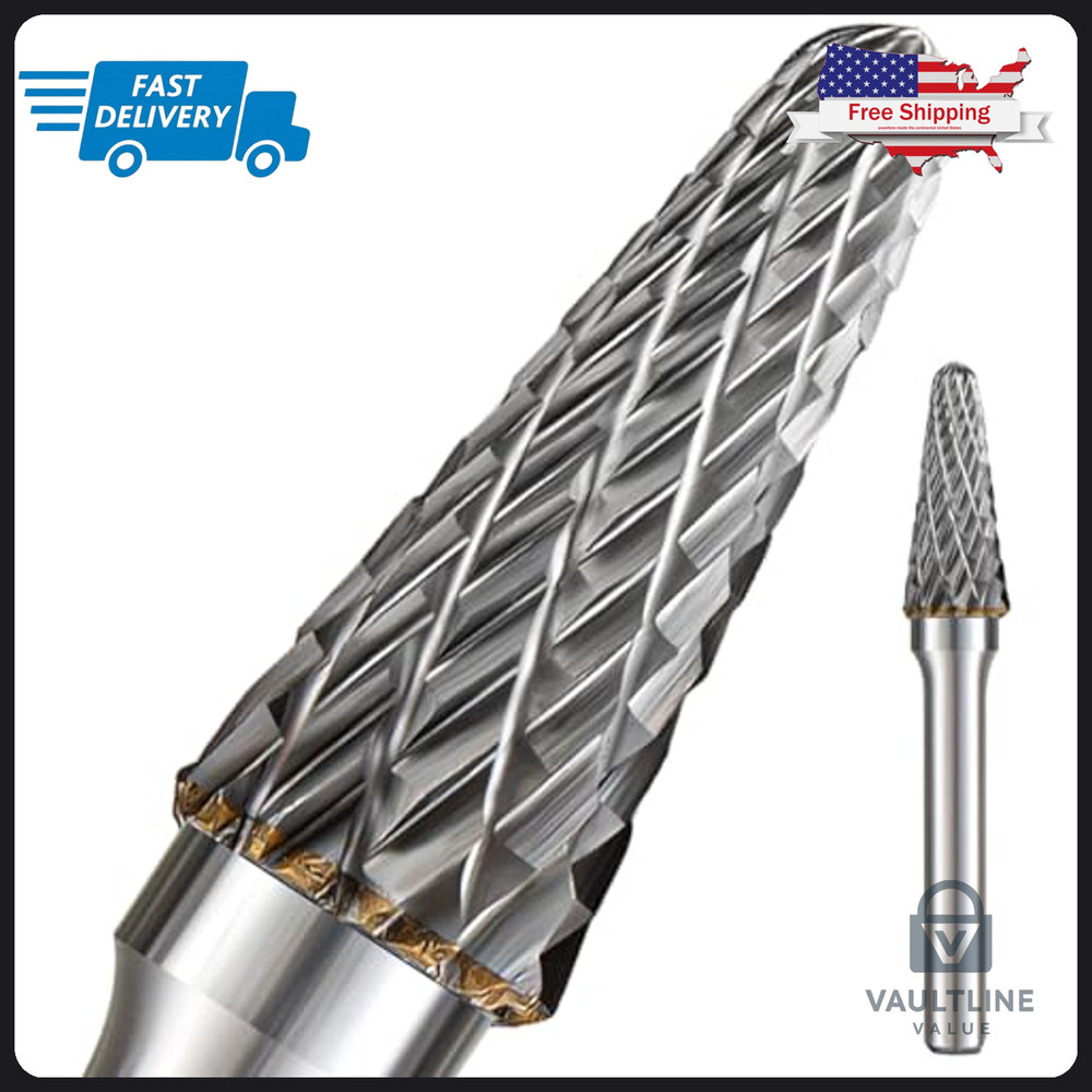 10 Piece Tungsten Carbide Burr Set 1/4 Inch Shank for Die Grinders