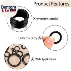 360 Pcs O Ring Assortment Kit,Rubber Washer Orings, Black 24 Sizes Pressure Wash