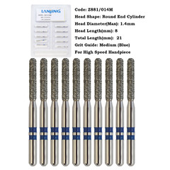 Zirconia Diamond burs Egg Football Ball Round End Taper FG 368 856 881 Fine Grit